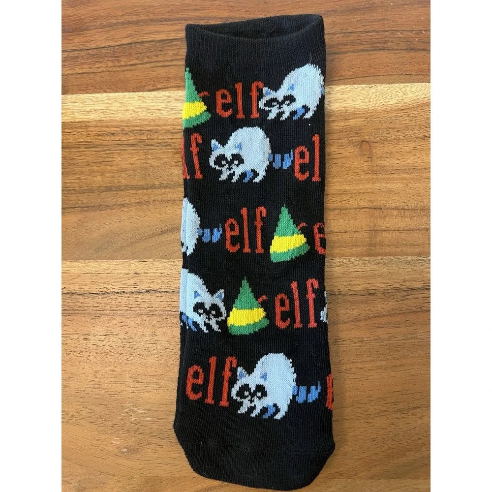 9 Pairs Of ELF Movie Christmas Themed Socks Long And Short Size 7-12 Lot
